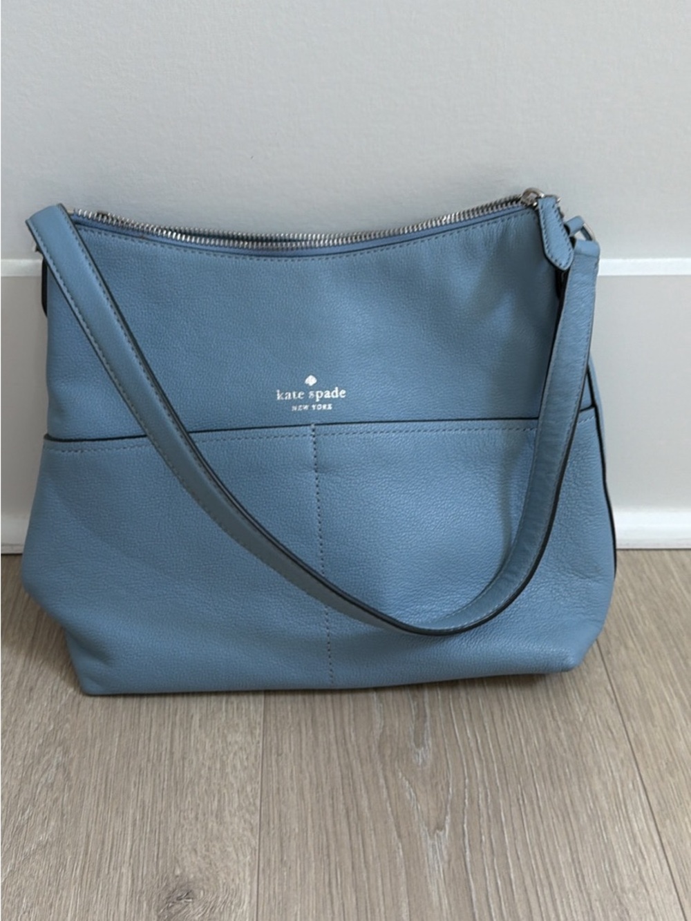 kate spade Blue Pebble Leather Shoulder Bag